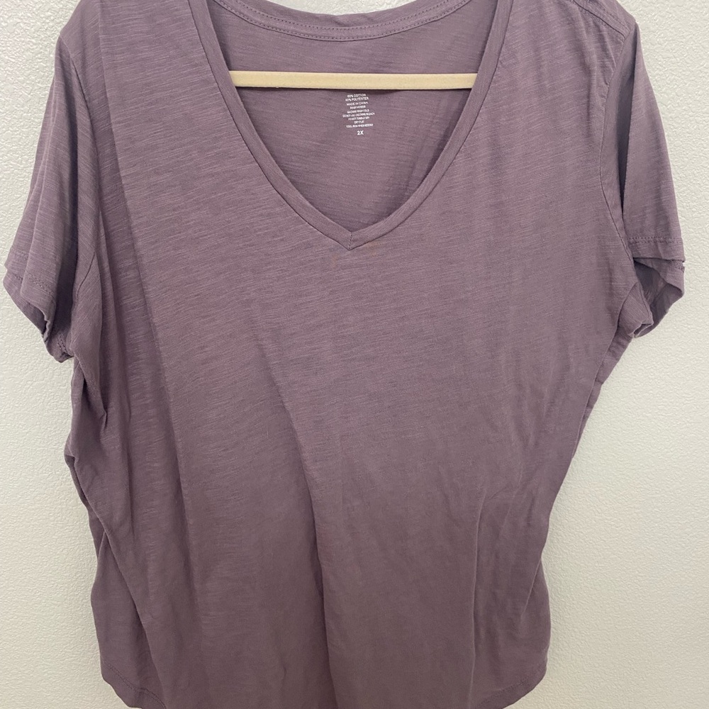Women's V-Neck Purple Top